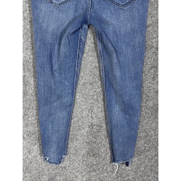 Express Super High Rise Ankle Legging Jeans Womens Size 2S Distressed‎ Raw Hem - Picture 9 of 14